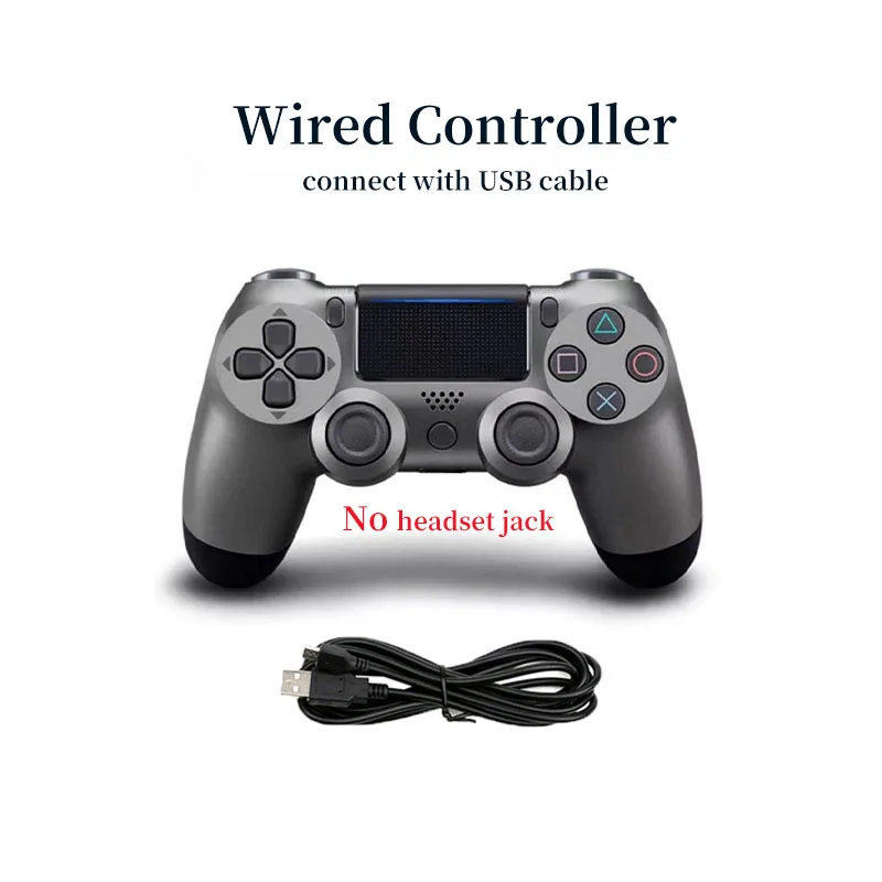 STEEL BLACK TYPE 2 USB проводной контроллер для PS4 Геймпад для Play Station 4 контроллер для Dualshock 4 геймпад для PS4 консоли с двойной вибрацией - Цвет: STEEL BLACK TYPE 2
