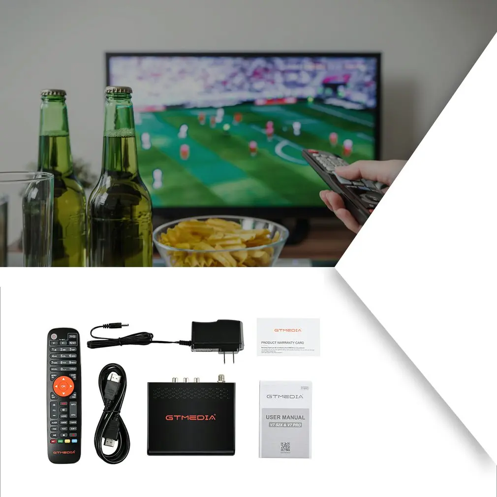 

GTMEDIA V7S2X DVB-S/S2/S2X AVS+ VCM/ACM/multi-stream/T2MI BISS Auto Roll Full With Antenna Black TV Receiver