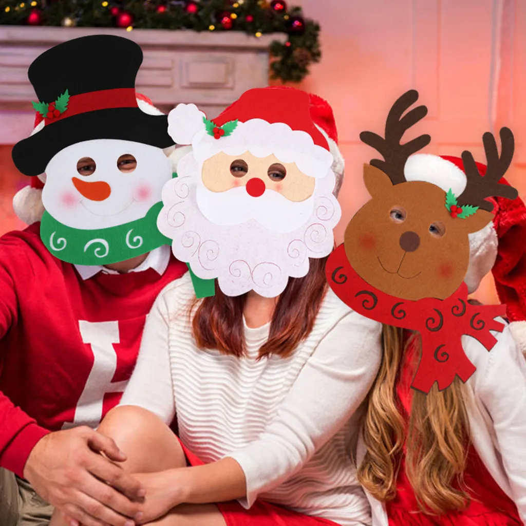 1 шт. маска Лось с изображением Санта Клауса снеговика вечерние Новогодние маски