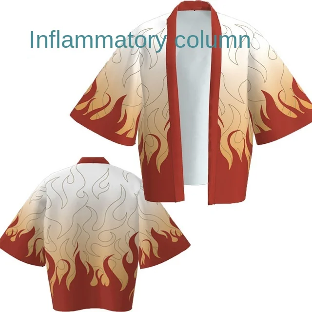 

Demon Slayer Anime Peripheral Haori Kimono Jacket Kilomon Tanjirou Set Bathrobe Two-Dimensional Cloak Pajamas