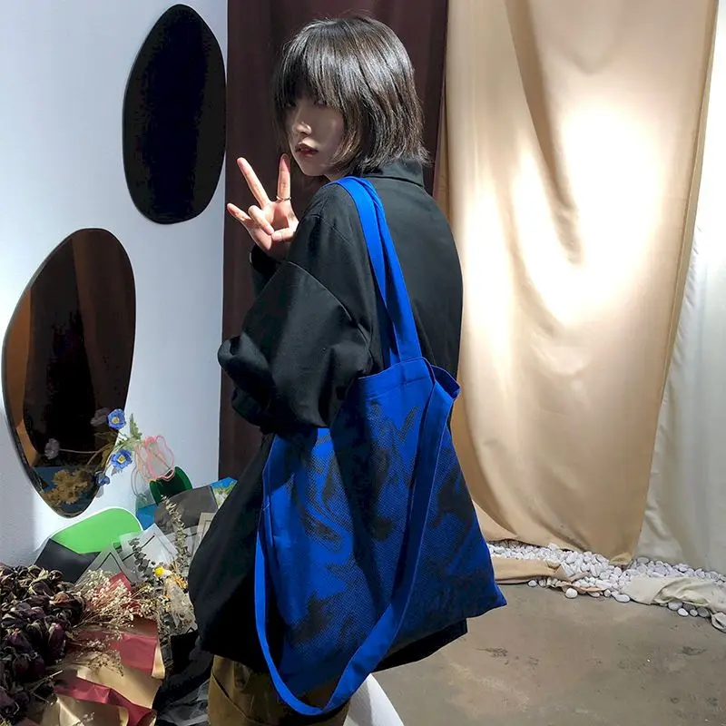 

Японская дизайнерская нишевая сумка на одно плечо с изображением абстрактного художника, Холщовая Сумка, летние новые женские сумки через ...