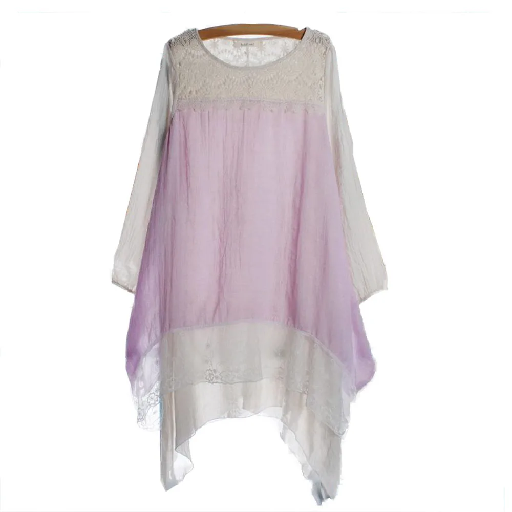 Женское Повседневное платье с длинным рукавом асимметричное двухцветное до