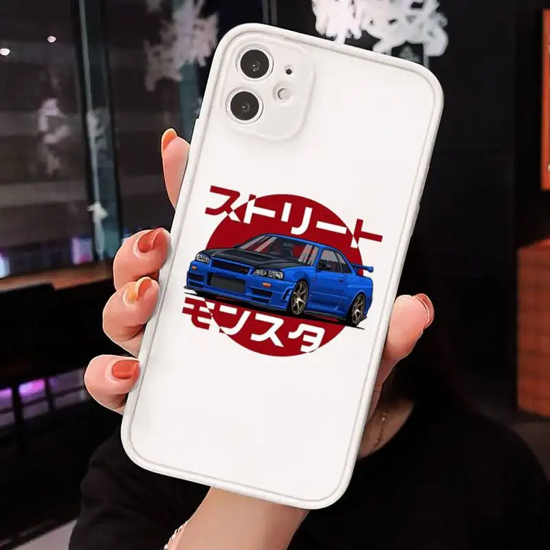 

Cartoon car JDM Phone Cases matte transparent For iphone 7 8 11 12 plus mini x xs xr pro max cover