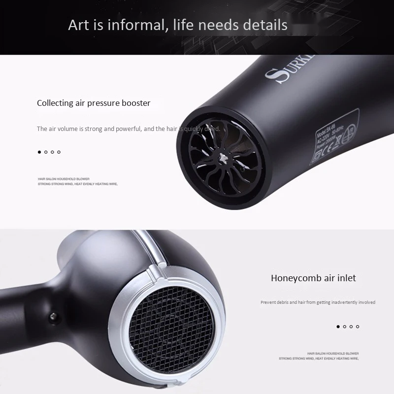 Surker Sk-66 2000W Powerful Professional Salon Hair Dryer Negative Ion Blow Electric Hairdryer Hot/Cold Wind Eu | Бытовая техника