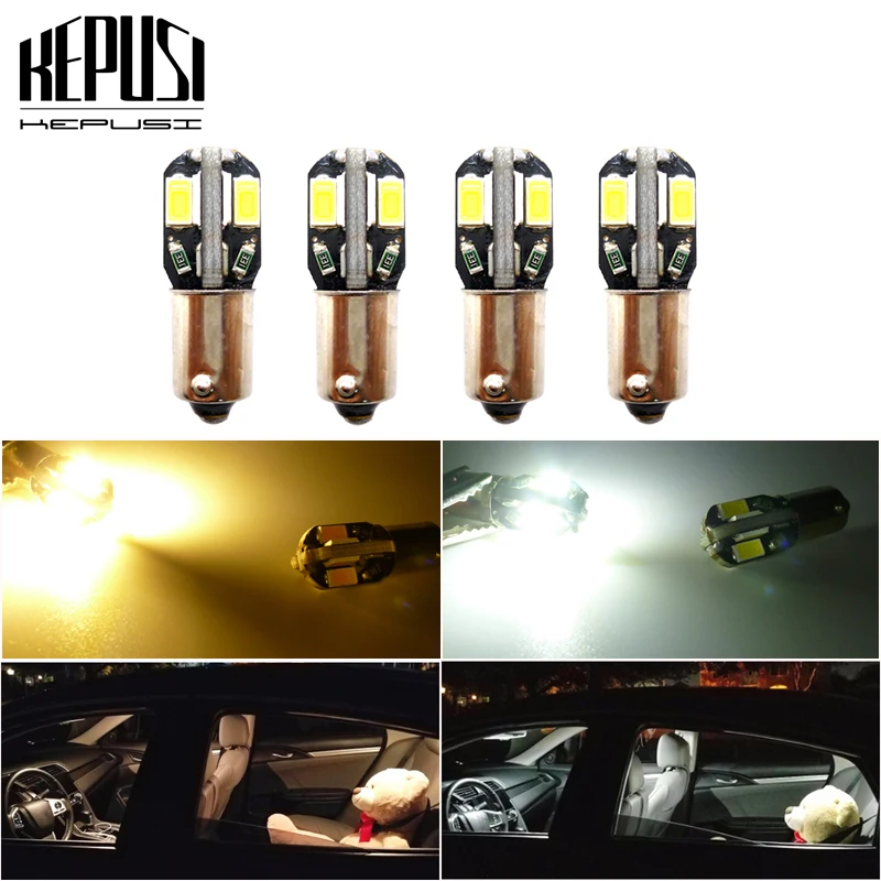 4x T4W BA9S 8 SMD 5630 Автомобильная внутренняя Светодиодная лампа боковые габаритные