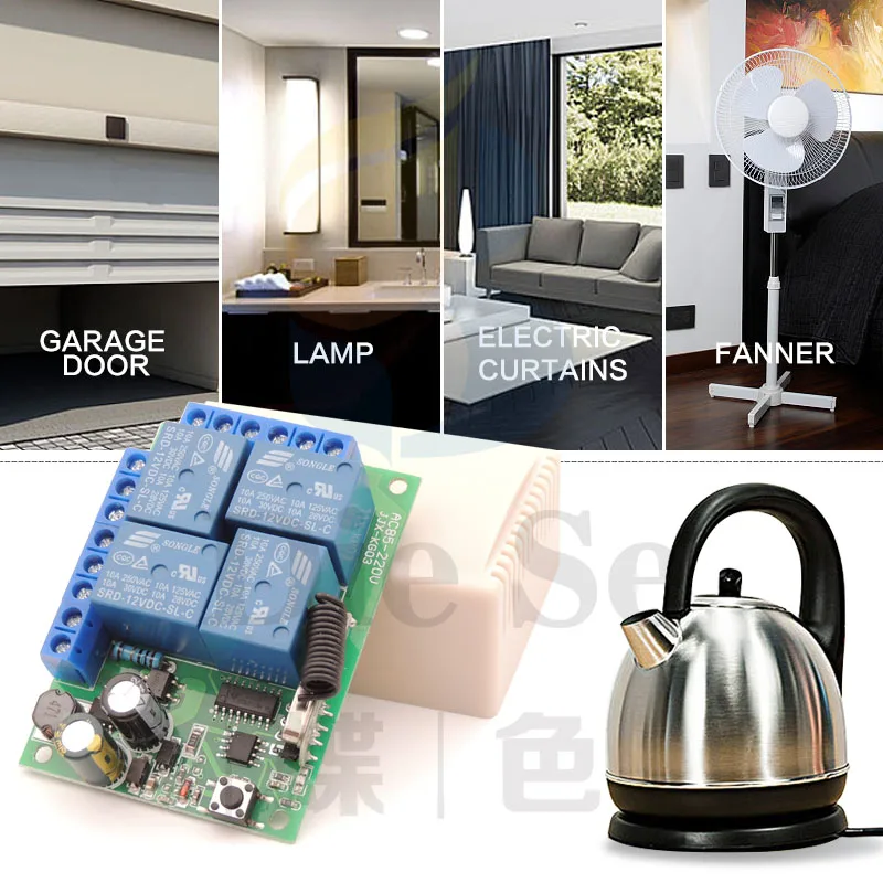 Радиочастотный пульт дистанционного управления 433 МГц 220 В перем. Тока 10 А 4 канала