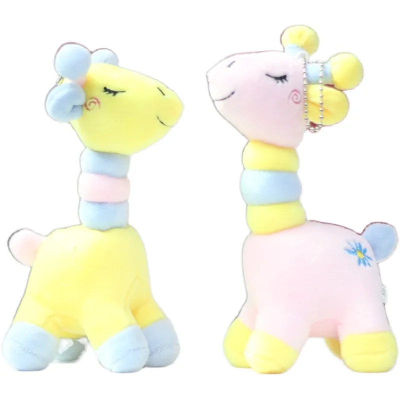 Новый Симпатичный плюшевый мягкий жираф 18 см красочный кулон брелок для ключей