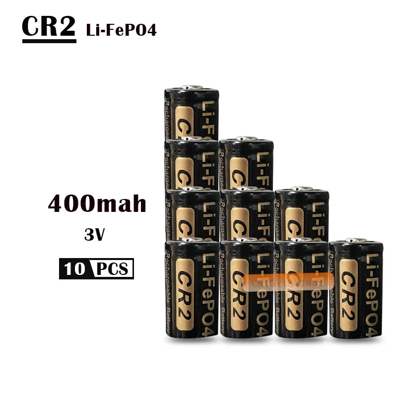 10 шт./лот 400 мАч CR2 батарея 3 в LiFePO4 перезаряжаемая 15266 с защитной