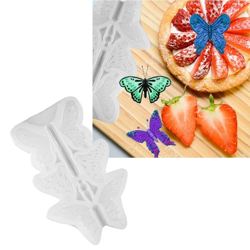 

3-Cavities Butterfly Epoxy Resin Mold Cake Decorations Silicone Mould DIY Crafts Jewelry Pendant Casting Tool