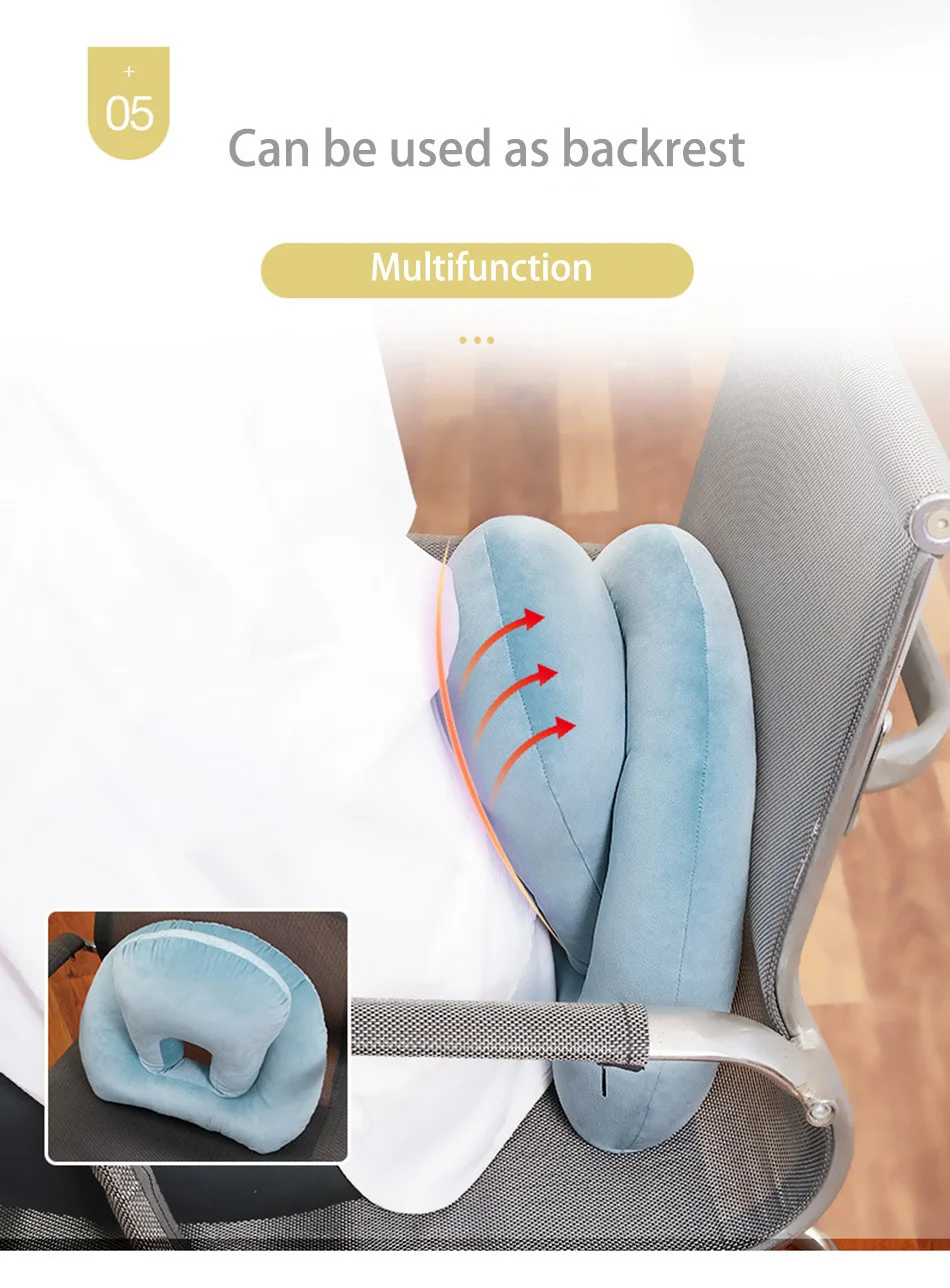New Office Nap Pillows Soft Memory Foam Backrest Pillow Travel Outdoor Portable Neckrest Folding Slow Rebound | Дом и сад