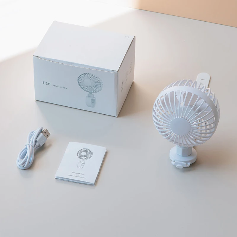 

Stroller Fan Portable Mini Usb Rechargeable 2000mAh Silent Children's Small Electronic Fans for Home Office Outdoor