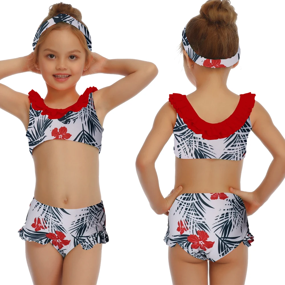 Комплект бикини для девочек из двух предметов модель 2020 летний детский купальный