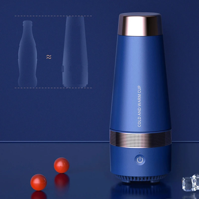 

Portable USB Fast Cooling and Heating Cup Home Car Constant Temperature Travel Mugs Insulated Car Mugs in Blue