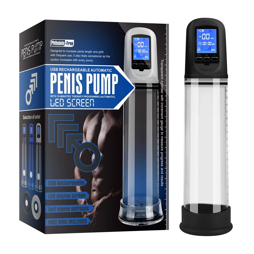 

Автоматические насосы для пениса с ЖК-дисплеем, вакуумный насос, секс-игрушки для мужчин, увеличение мужского пениса, увеличитель пениса
