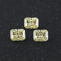 geometric gold yellow color vvs1 radiant cut moissanite loose stone pass diamond tester with gra lab gemstone for diy jewelry