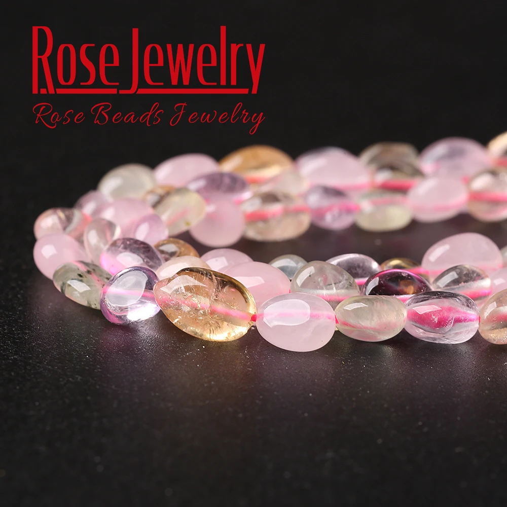 8-10mm Irregulary Pink Yellow Crystal Beads Natural Loose Stone Strand 15&quot Inches for Jewelry Making DIY Bracelet Necklace | Украшения