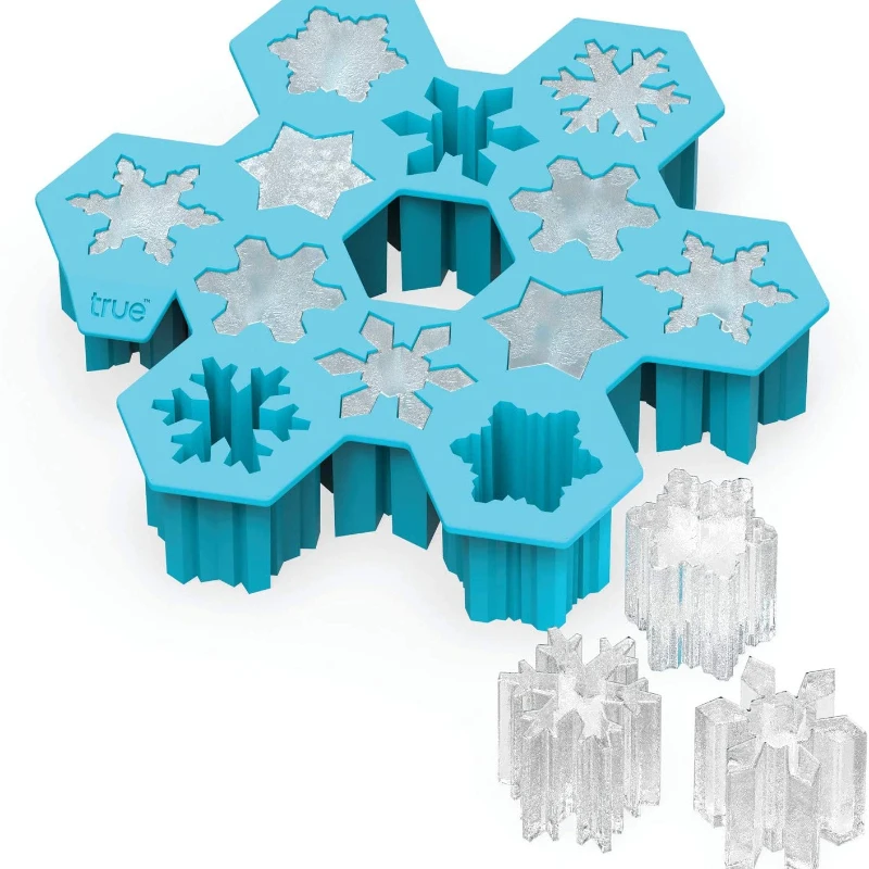 

Snowflake Silicone Mold and Ice Cube Tray,Small Easy Release Ice Cube Trays for Freezer/Beverages/Baby Food/Chocolate Stackable