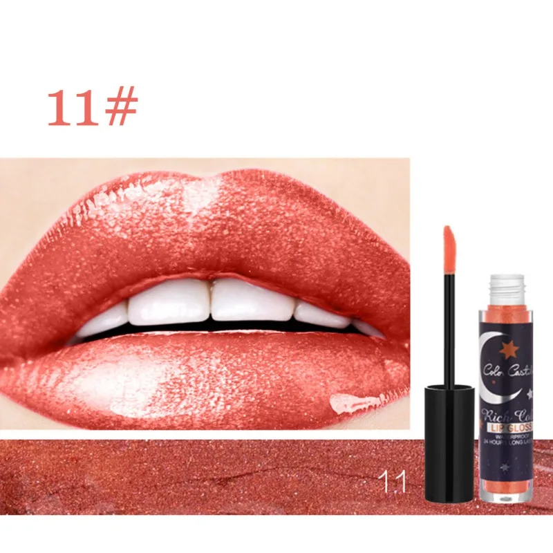 

12 Color Diamond Shimmer Lip Gloss Long-lasting Non-stick Cup Waterproof Silky Glitter Liquid Lipstick Maquiagem New