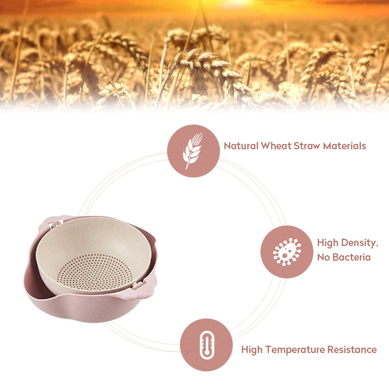 Двухслойная реверсивная кухонная фруктовая чаша ситечко пластиковая для риса