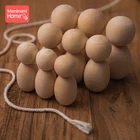 50 шт. деревянные куклы-колышки 607080 мм кленовые неокрашенные необработанные украшения ручной работы кукла-прорезыватель Игрушка Сделай Сам деревянные пустые куклы детские товары