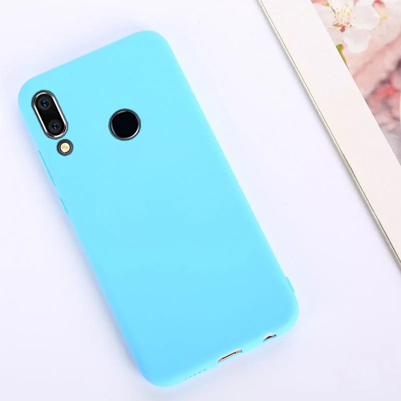 Blue Для huawei Y7 Pro Y6 Prime Y9 P Smart однотонный Мягкий чехол из ТПУ силиконовый чехол для huawei P30 Lite Nova 4e - Цвет: Blue