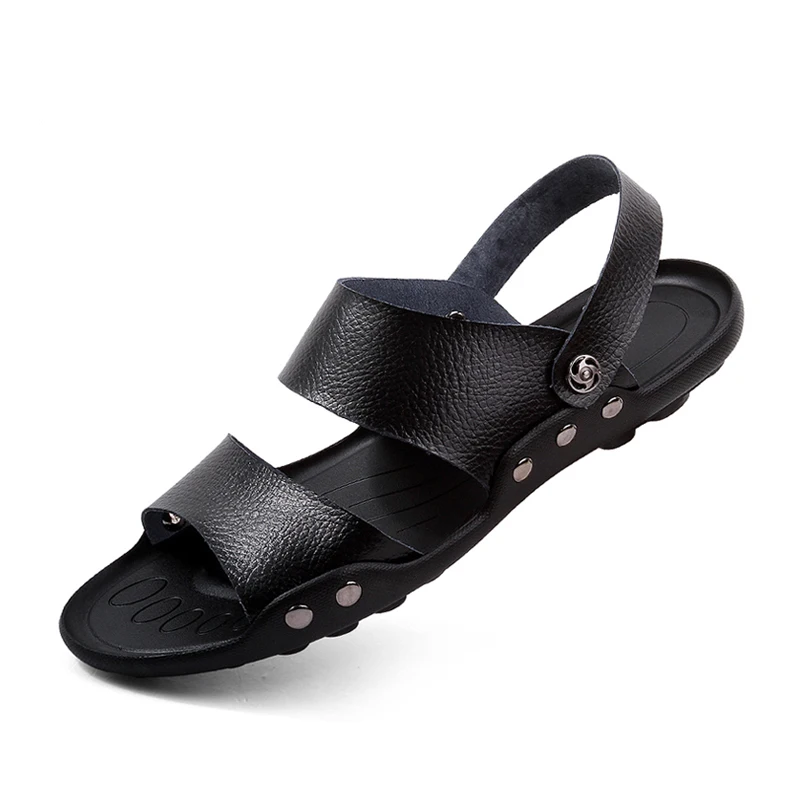 

Summer Men's Sandals Slippers Flat Light Casual Men Sandal Solid Black Fashion Man Sliper Sandels Sandles Size 46 47