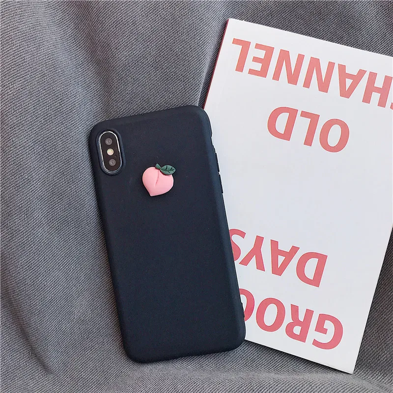 black peach Милый 3D фрукт банан персиковый виноградный чехол для xiaomi mi A3 lite CC 9 9SE cc9 cc9e 9 8 se pro a1 a2 6 5x 6x матовая задняя крышка fundas - Цвет: black peach