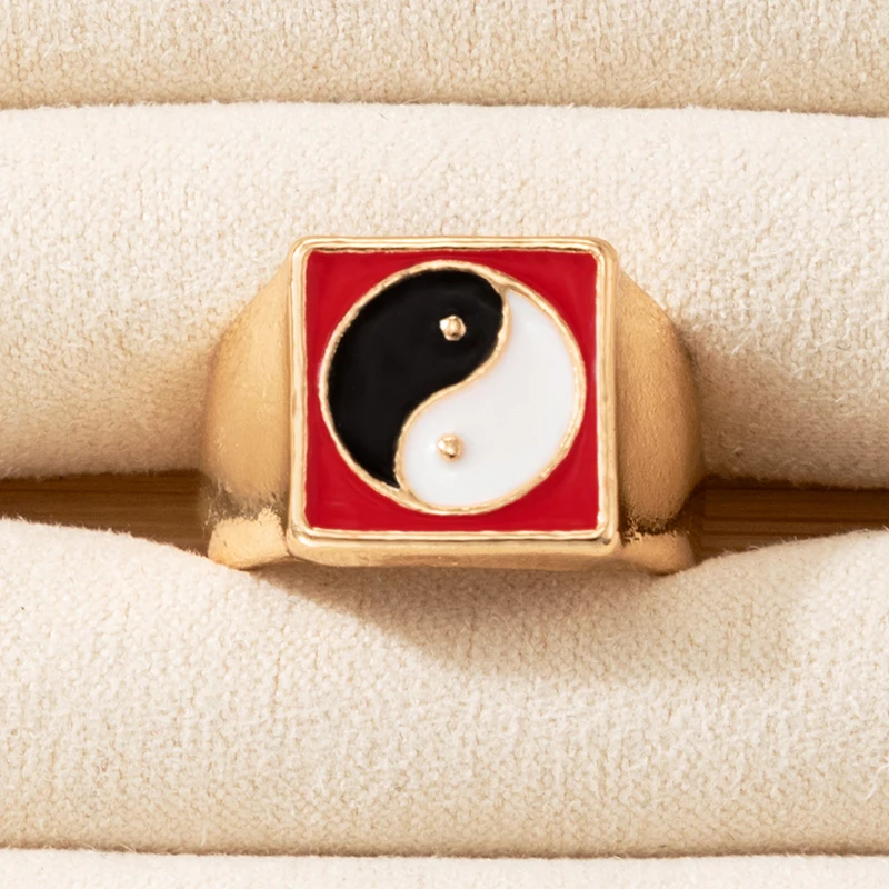 Новое Трендовое красное кольцо huваше для женщин индивидуальное геометрическое с