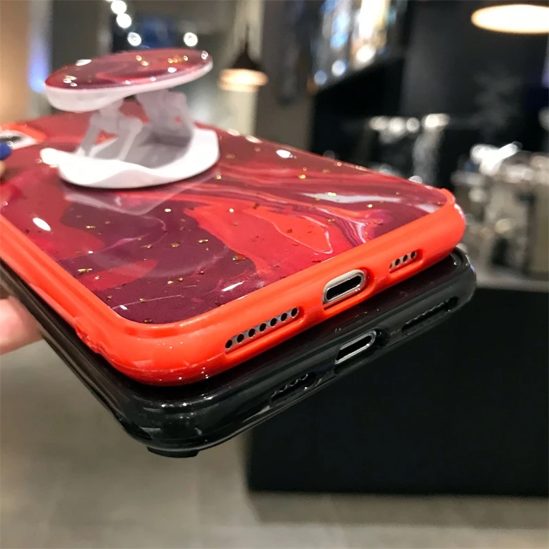

Marble Phone Case Fashion Glitter Case Transparent Fashion Luxury for Iphone 11 Pro Max 6 7 8 Plus X XR Xs Max Fitted Case