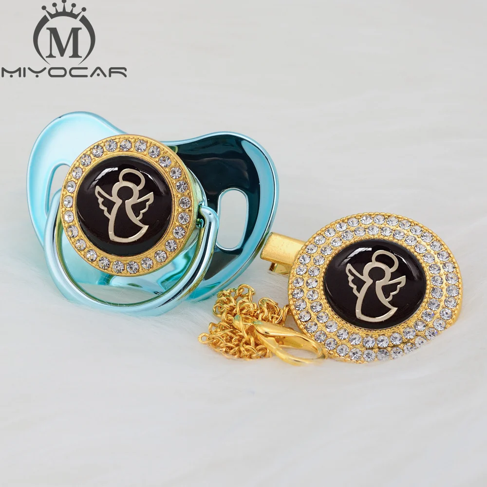 BLING 7 color dance Angel lovely beautiful Gold bling pacifier and clip BPA free dummy unique design GANGB | Мать и ребенок