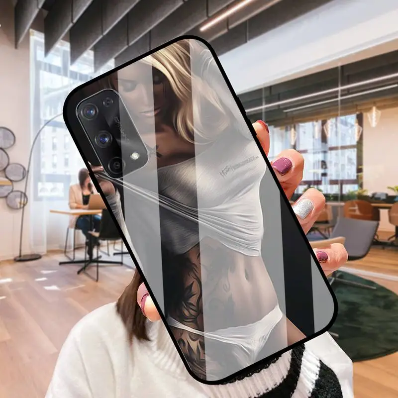 RUICHI сексуальный рукав для девушки с татуировкой Oppo R9 11 17 PRO F5 7 9 A5 37 57 59 83 стеклянный