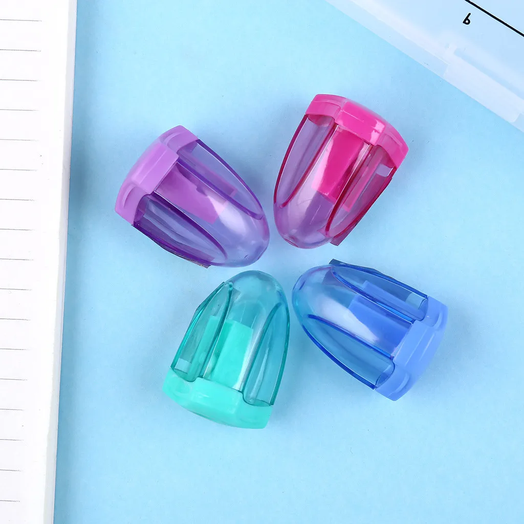 

Mini Transparent Pencil Sharpener School Supplies Candy Color Pencil Planer Promotional Gift Stationery kawaii Plastic 2021