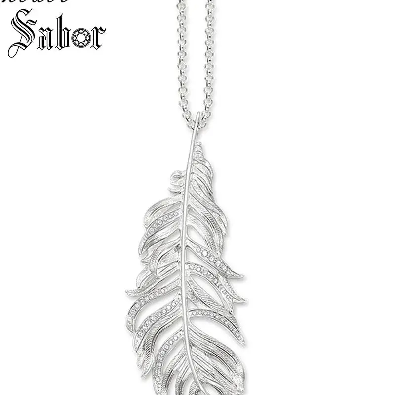Ожерелье перо подарок для женщин и мужчин Женские Ювелирные изделия Серебряный