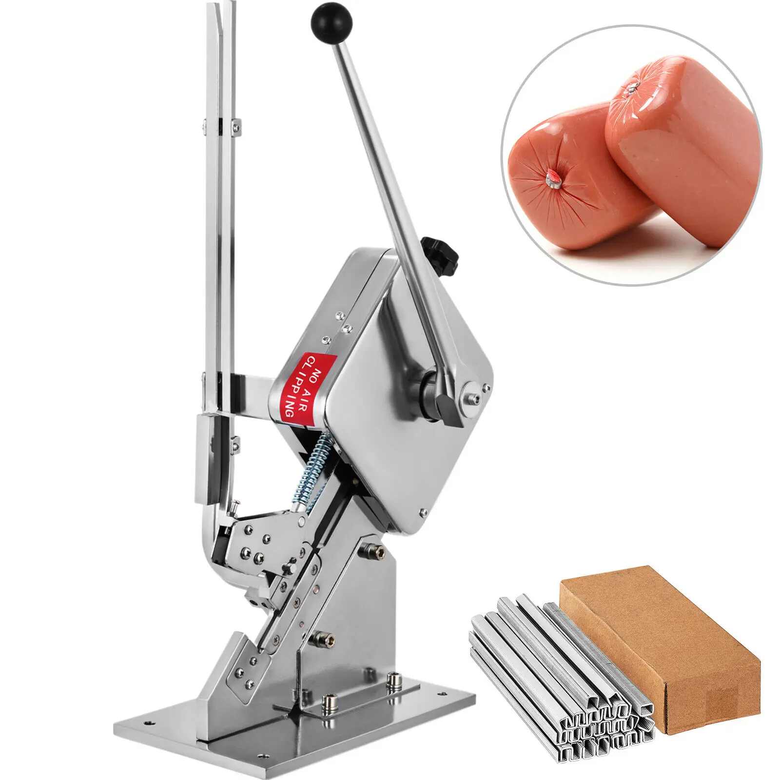 U-shape Sausage Clipper Clipping Machine - Manual, Portable with 8000PCS U-shape Clips
