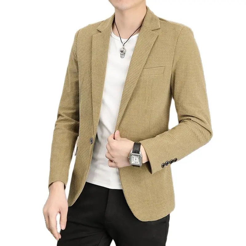 Новинка 2021 осенняя модная мужская повседневная приталенная куртка в Корейском