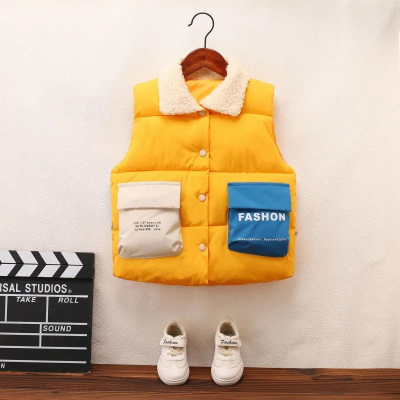 

Children's Autumn And Winter Thickened Vest Single-Breasted Down Cotton Warm And Fashionable 2-6 Years Old