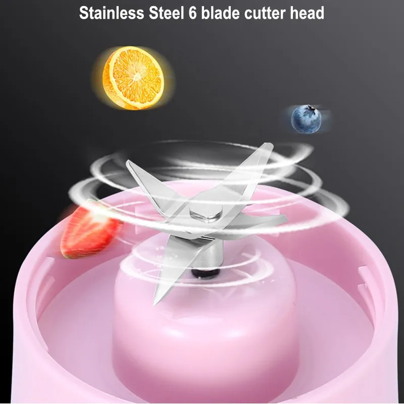 Portable Electric Juicer 380ml USB Rechargeable Blender Fruit Mixers Juicers Food Milkshake Multifunction Juice Maker Machine |