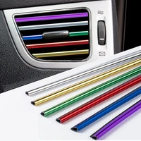 10pcs 20cm car air outlet trim strip 6 colors mouldings chrome strips automobile diy styling interior decoration