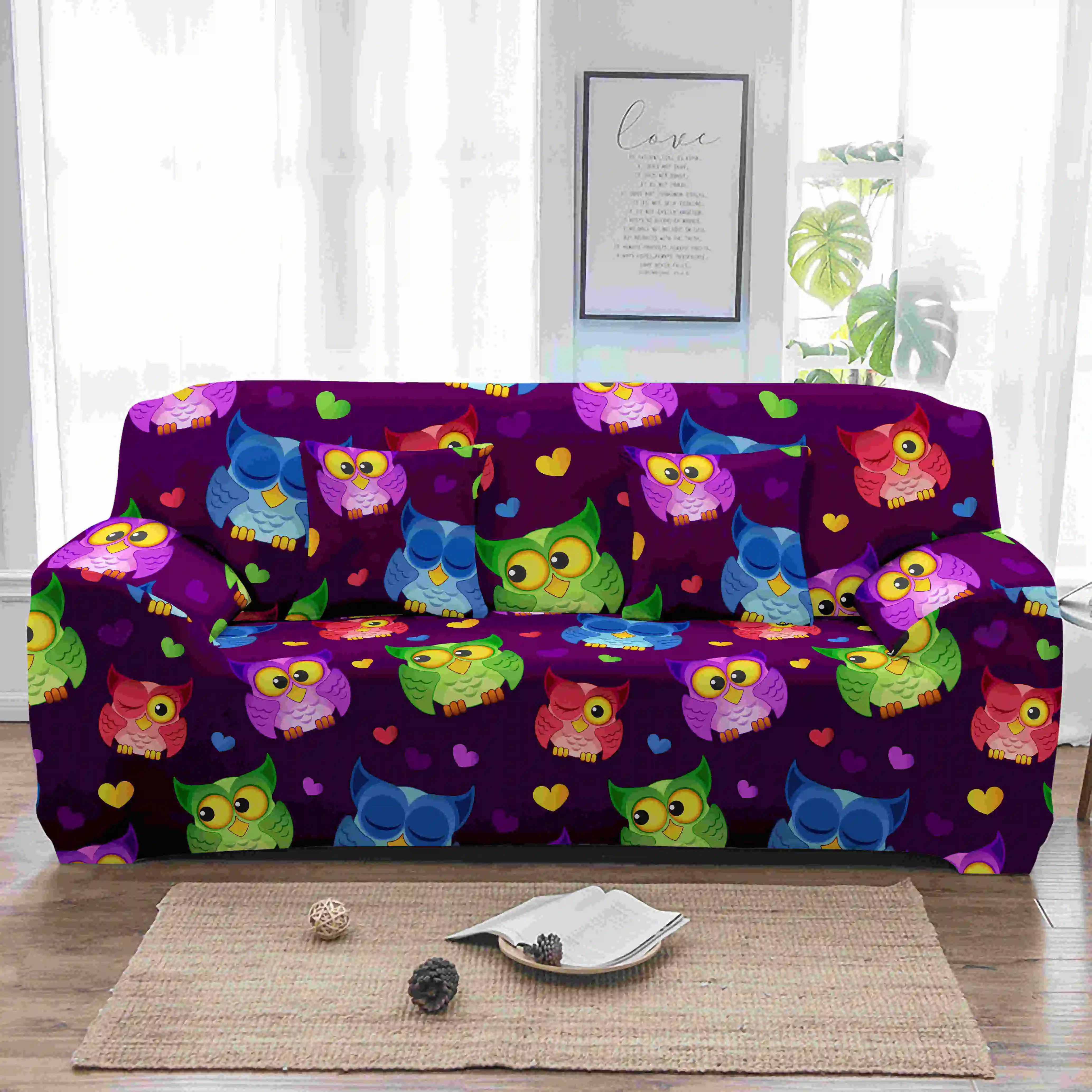 Домашний чехол для дивана с принтом совы эластичный гостиной 1/2/3/4 места чехлы |