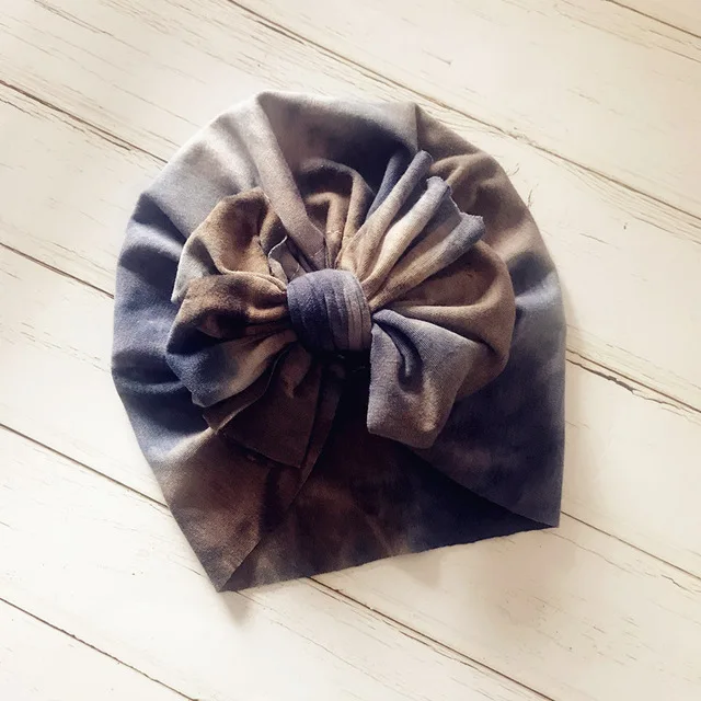 Star Stripe Tie Dye Floral print Infant New Born Baby Boy Girl Hat Toddler Kids Cotton Blends Lovely Soft Bow Knot Turban Caps | Детская