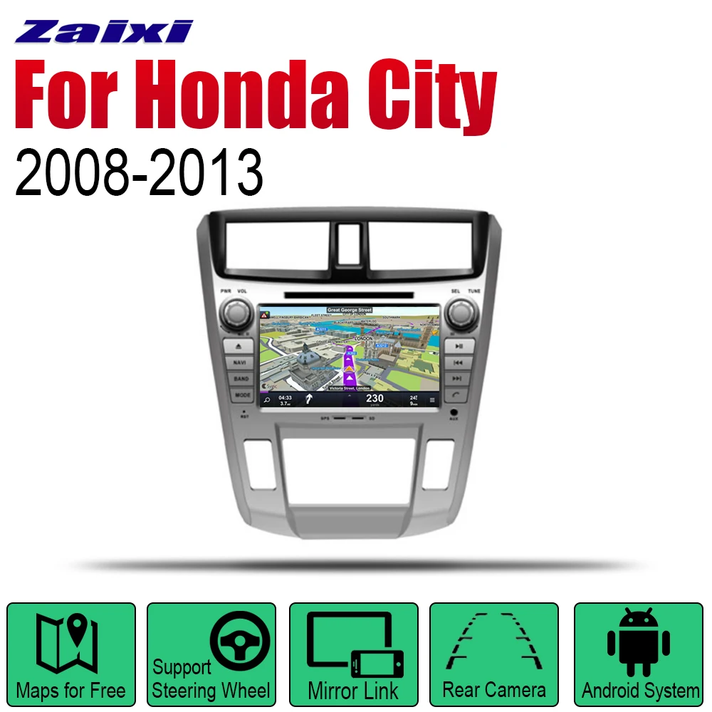 Автомобильный DVD плеер GPS навигация для Honda City 2008 ~ 2013 автомобильный Android
