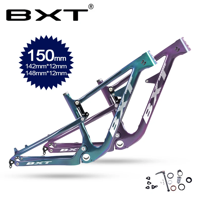 29er MTB полный комплект велосипедной подвески рама BSA; Углерод велосипедный спуск рама велосипеда 142/148 мм boost shock AM Подвески рамы