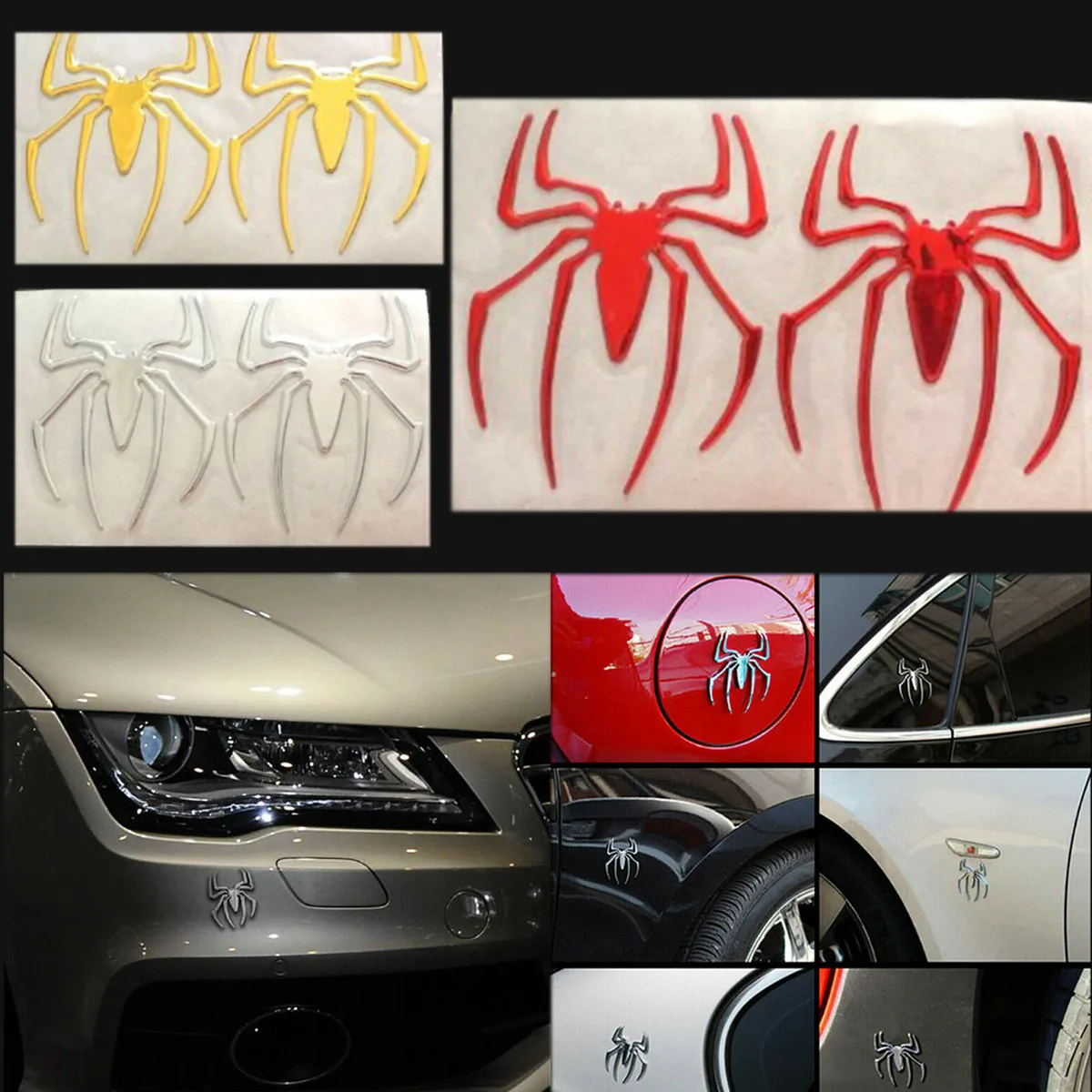 

2 шт. авто логотип наклейка значок для автомобиля эмблема паук Форма 3D автомобиля Наклейка «сделай сам»