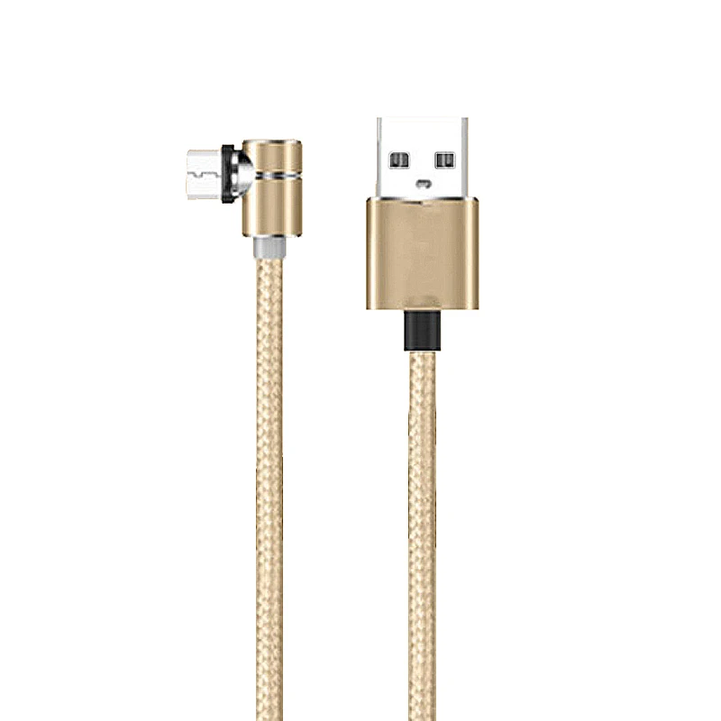 Новейший Магнитный кабель светодиодный Micro usb type C Магнитный usb-кабель для зарядки iPhone X 7 8 XS Max XR huawei samsung xiaomi LG - Цвет: Золотой