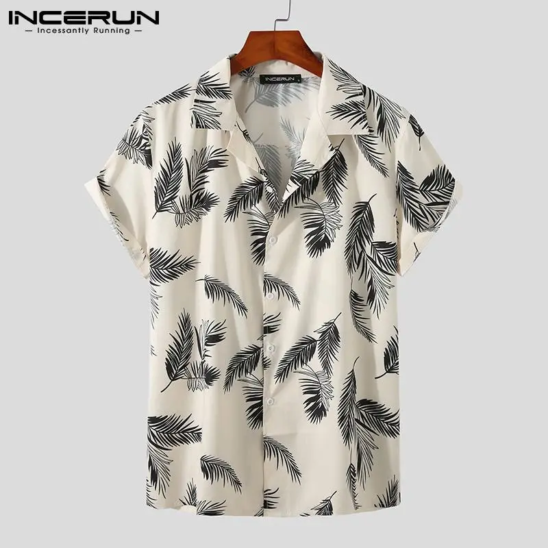 

Fashion Men Hawaiian Shirt Printing Streetwear Lapel Short Sleeve Button Vacation Casual Shirts 2023 Summer Camisa S-3XL INCERUN