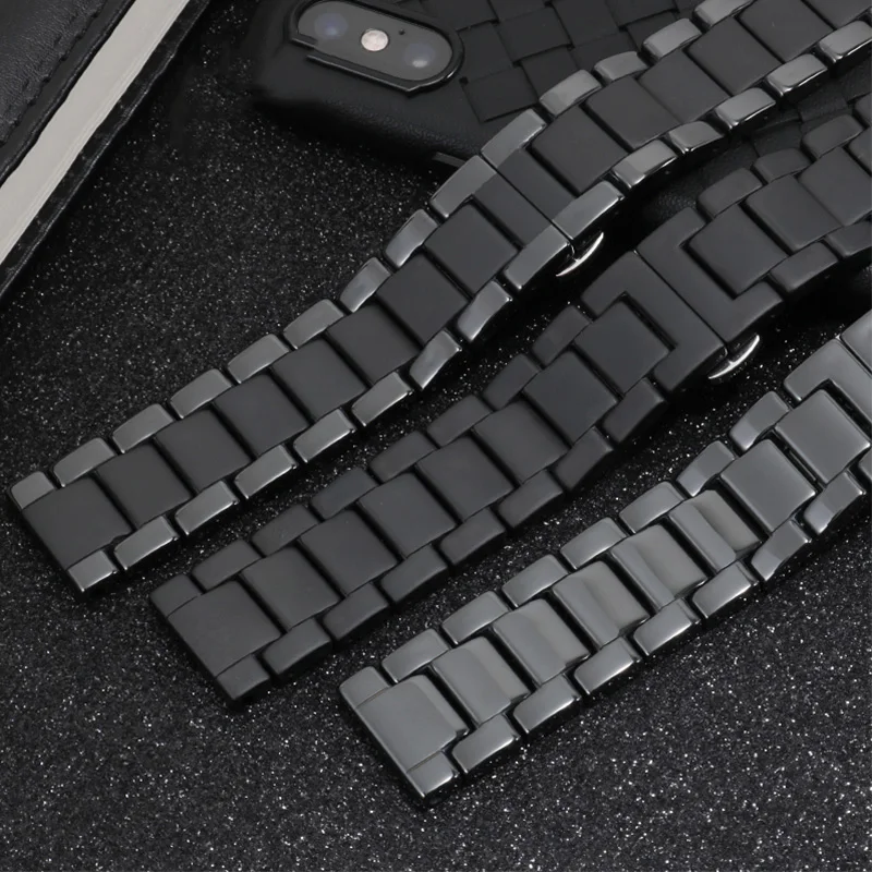 Ремешок керамический для часов Huami Xiaomi черный и белый сменный Браслет Amazfit GTR GTS 42