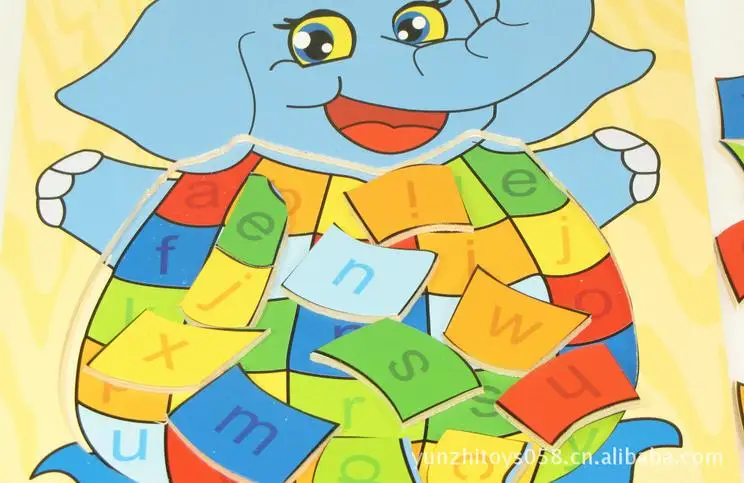 Бесплатная доставка Детские деревянные игрушки слонов 3D познавательные Пазлы