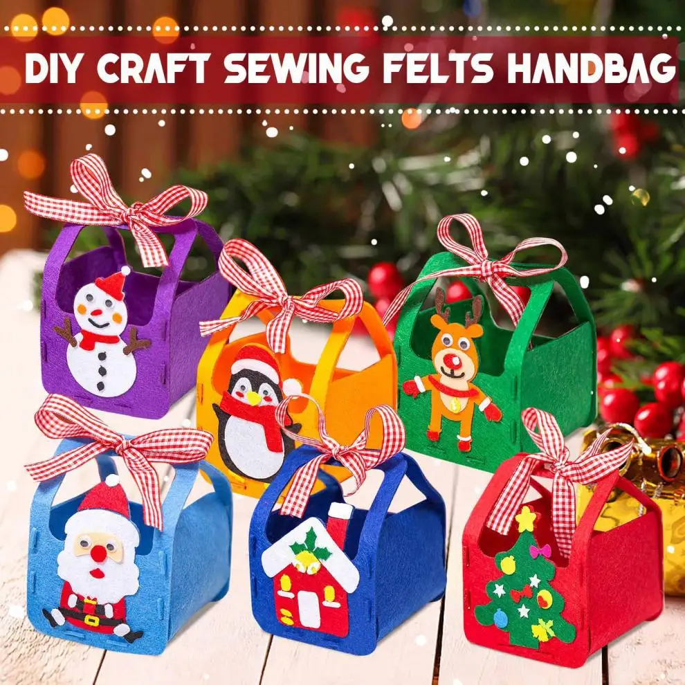 

Забавное ремесло «сделай сам», войлок для шитья, Набор сумок, рождественские конфеты, подарочные пакеты, швейные игрушки ручной работы, Обуч...