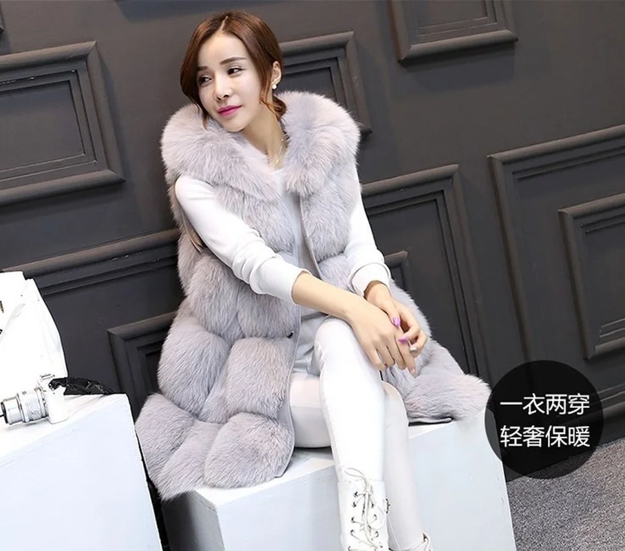 2021 Pink Winter Coat Women New Rushed Full Fur Vest Autumn The Fox Coat In Long Clothing Fur Cropped Jacket Faux Fur Plus Size