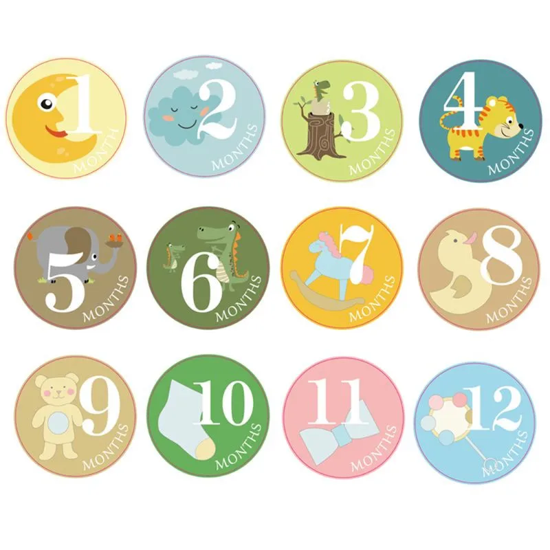 Водонепроницаемый для новорожденного месяц Стикеры маленьких мальчиков и